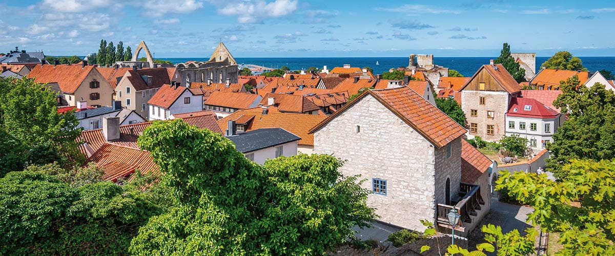A view over the red roofs of Visby, Sweden